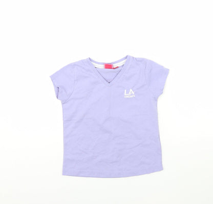LA Gear Girls Purple   Basic T-Shirt Size 7 Years