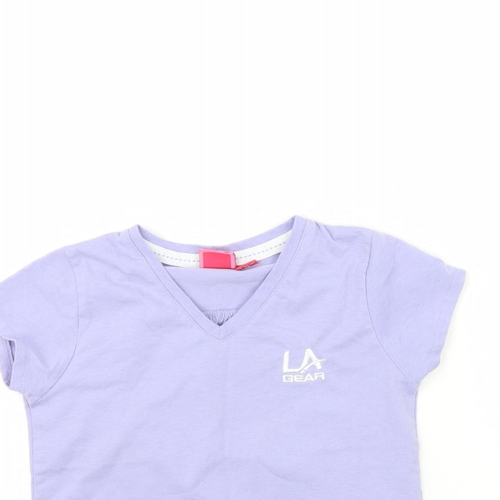 LA Gear Girls Purple   Basic T-Shirt Size 7 Years