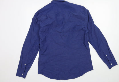 Mens UK Size M H&M Black  Button-Up Long Sleeve Casual Shirt