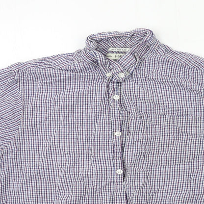 F&F Mens Blue Check   Button-Up Size XL