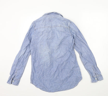 Mens UK Size XS Gap Blue  Button-Up Long Sleeve Casual Shirt