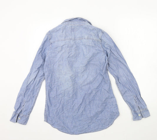 Mens UK Size XS Gap Blue  Button-Up Long Sleeve Casual Shirt