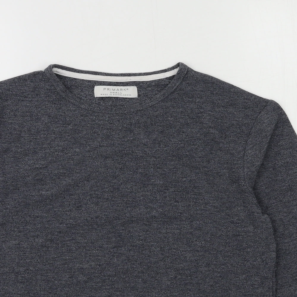 Primark Mens Grey  Knit Pullover Jumper Size S