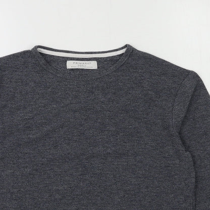 Primark Mens Grey  Knit Pullover Jumper Size S