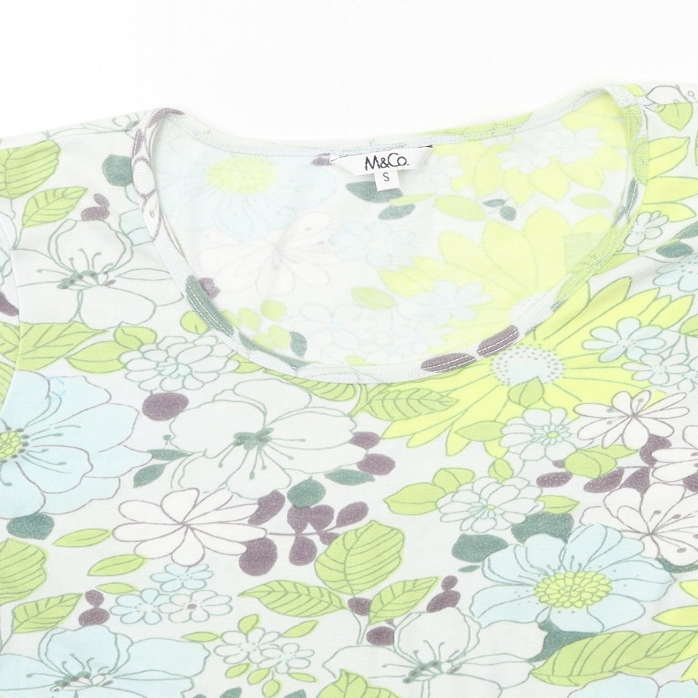 Womens UK Size S M&Co Green Basic T-Shirt