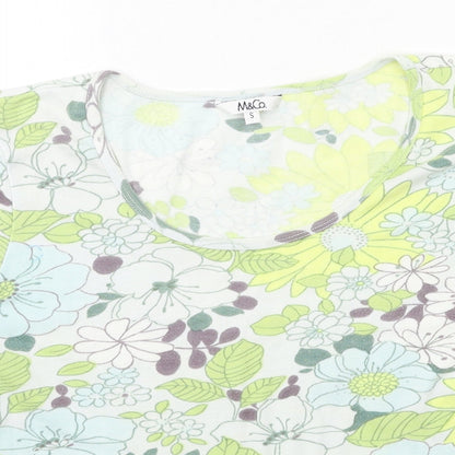 Womens UK Size S M&Co Green Basic T-Shirt