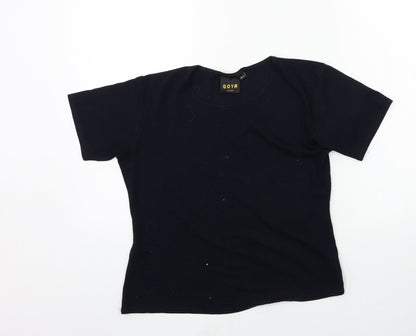 Goya Womens Blue  Jersey Basic T-Shirt Size M