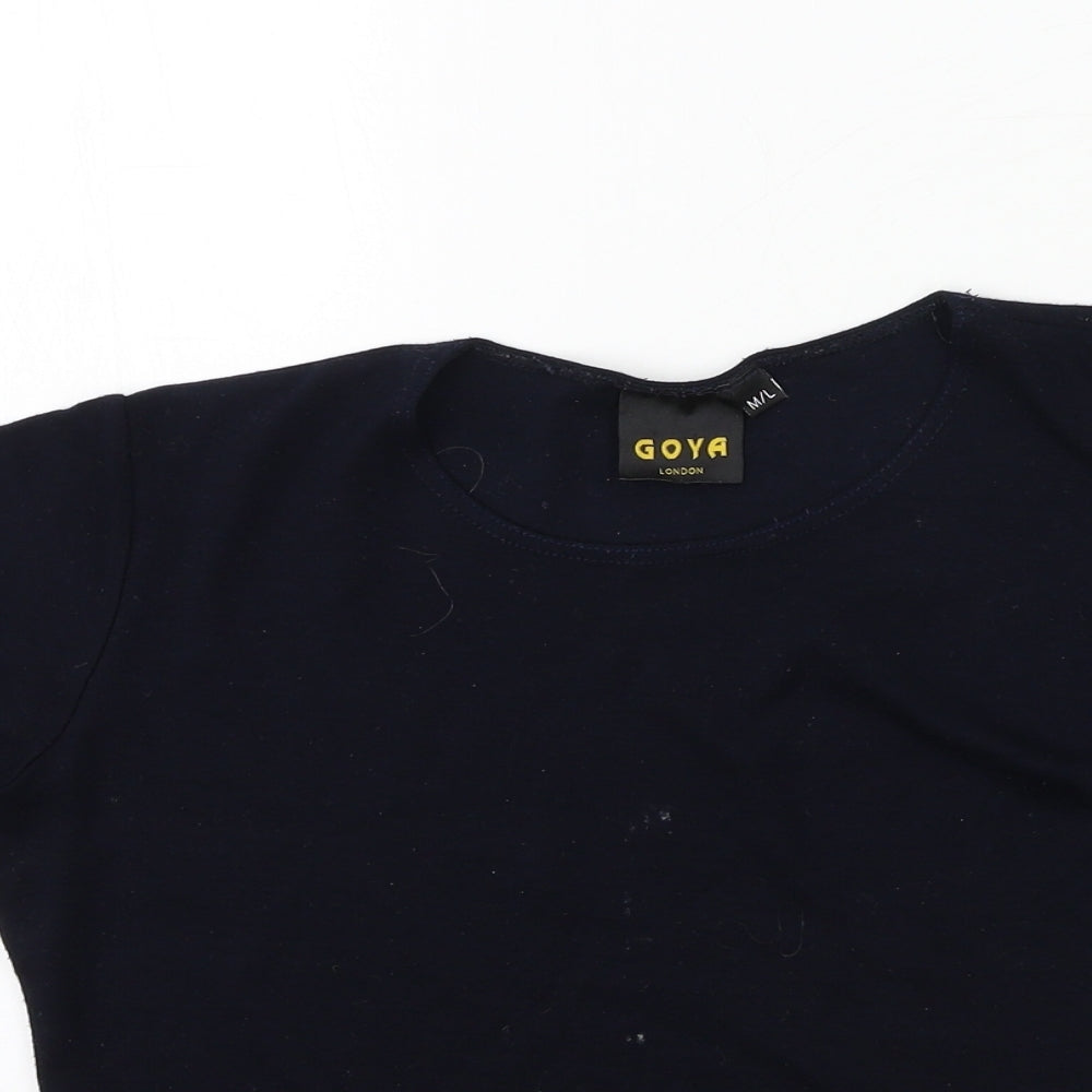 Goya Womens Blue  Jersey Basic T-Shirt Size M