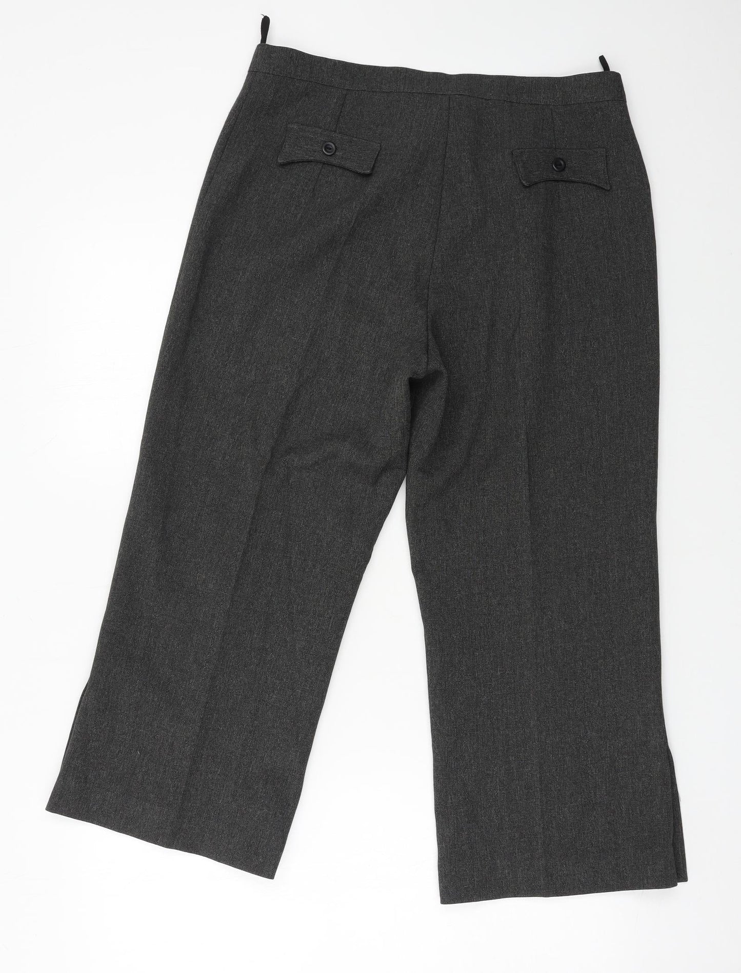 Zet Ka Moda Womens Grey   Cropped Trousers Size 14 L22 in