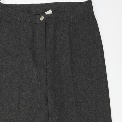 Zet Ka Moda Womens Grey   Cropped Trousers Size 14 L22 in