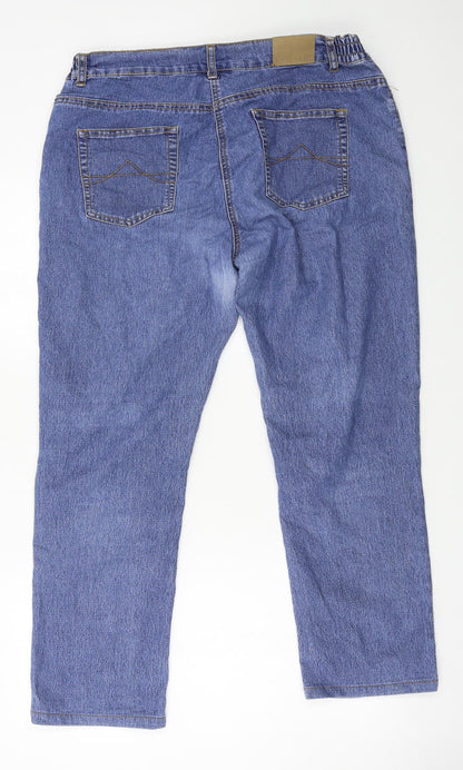 Cellbes Womens Blue  Denim Straight Jeans Size 36 in L26 in