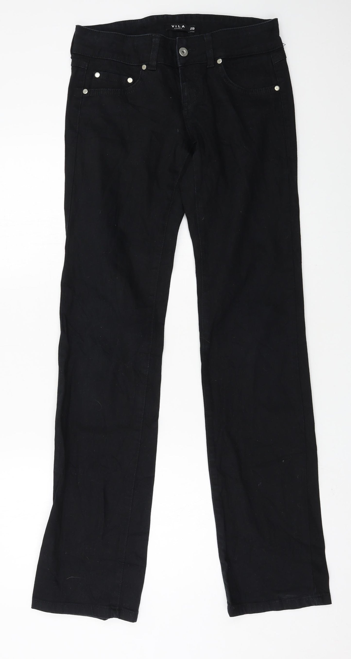 Womens UK Size 29 in VILA Regular Fit Straight Black Jeans