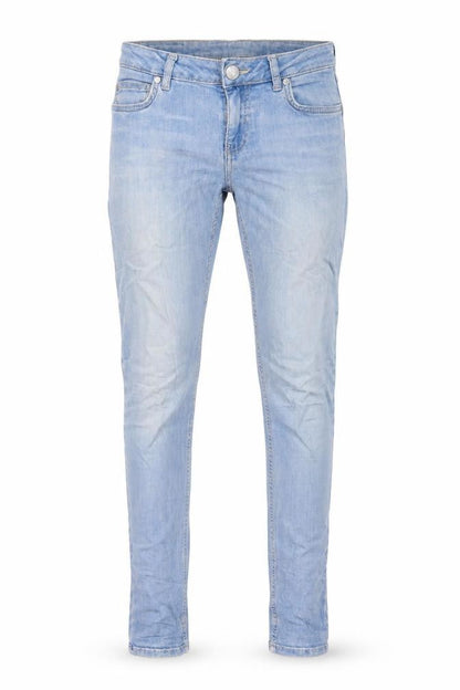 Front view of Younique women’s blue denim skinny jeans, size UK 28, in, 30-inch leg