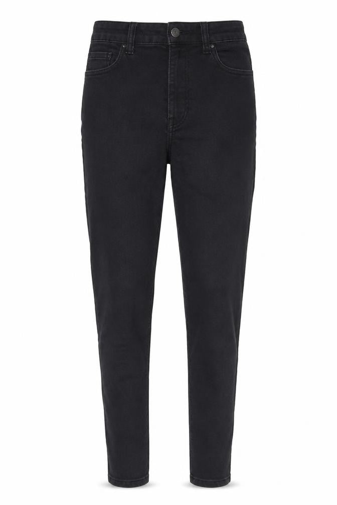 Front view of Denim & Co. women’s grey denim skinny jeans, size UK 6, 27-inch leg
