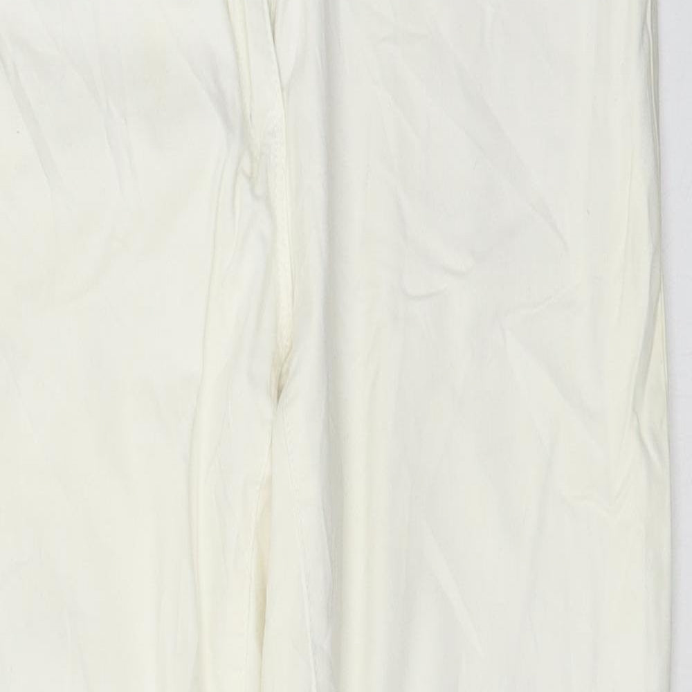 Womens UK Size 14 H&M Regular Fit Skinny Ivory Jeans