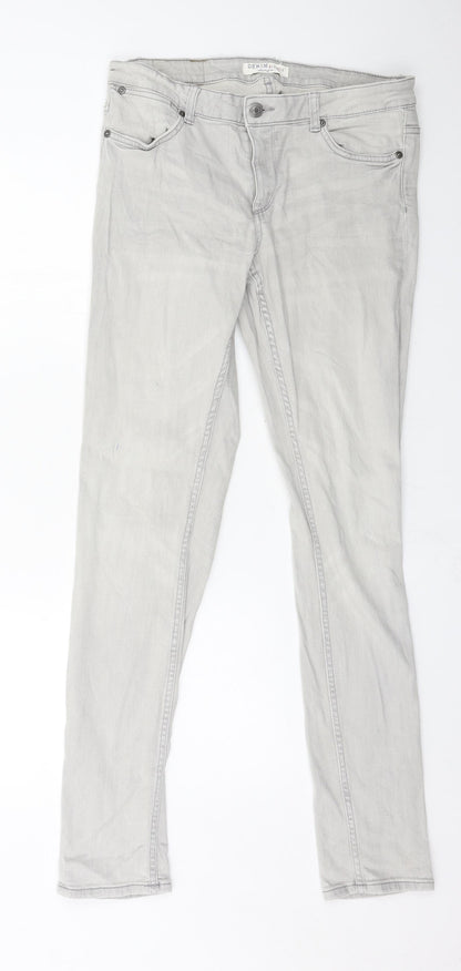Womens UK Size 30 in Lindex Regular Fit Skinny Grey Jeans