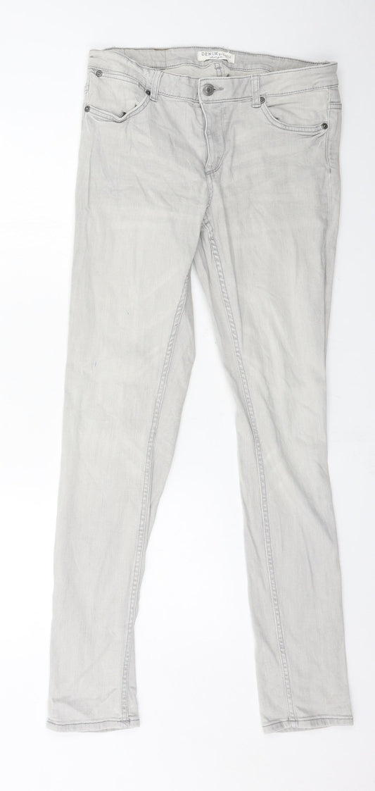 Womens UK Size 30 in Lindex Regular Fit Skinny Grey Jeans