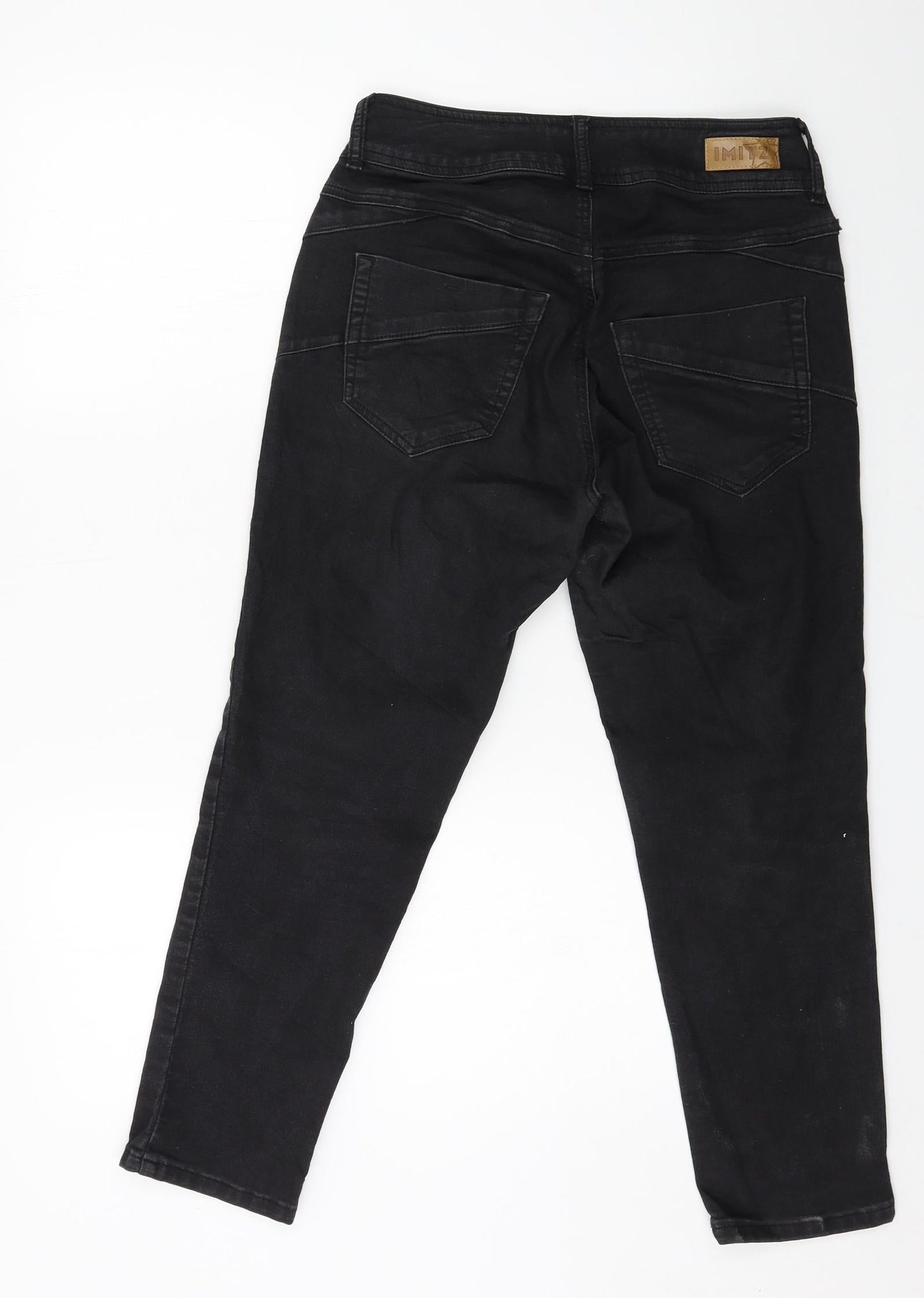 Imitz Womens Black  Denim Straight Jeans Size 10 L24 in