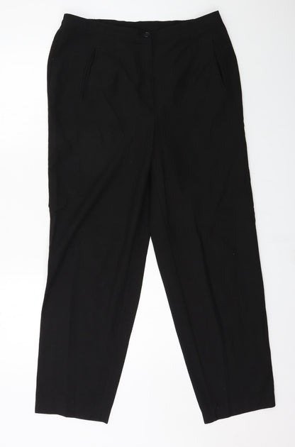 Womens UK Size 14 Debenhams Regular Fit  Black Trousers