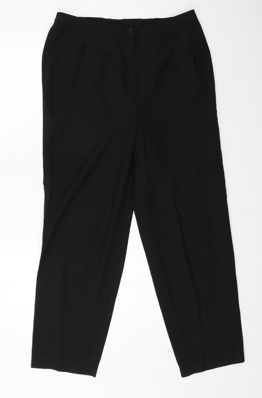 Womens UK Size 14 Debenhams Regular Fit  Black Trousers