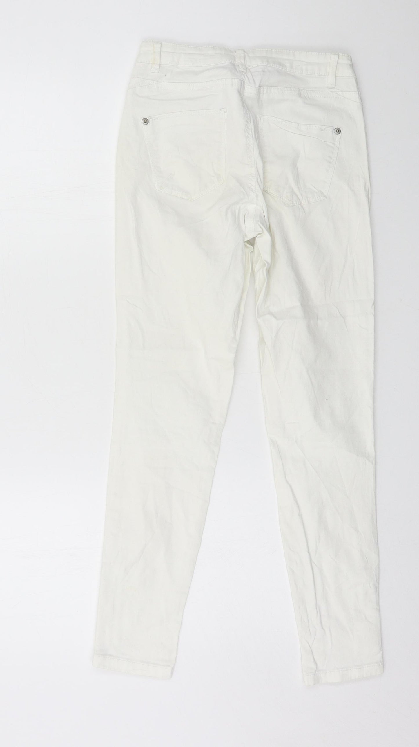 Womens UK Size 28 in Camaïeu Regular Fit Skinny White Jeans