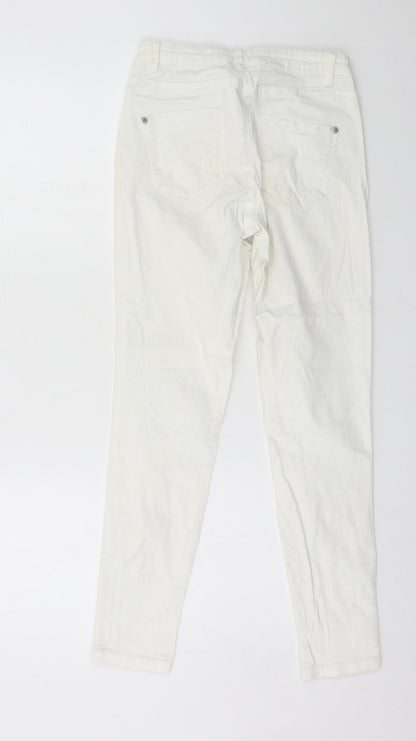 Womens UK Size 28 in Camaïeu Regular Fit Skinny White Jeans
