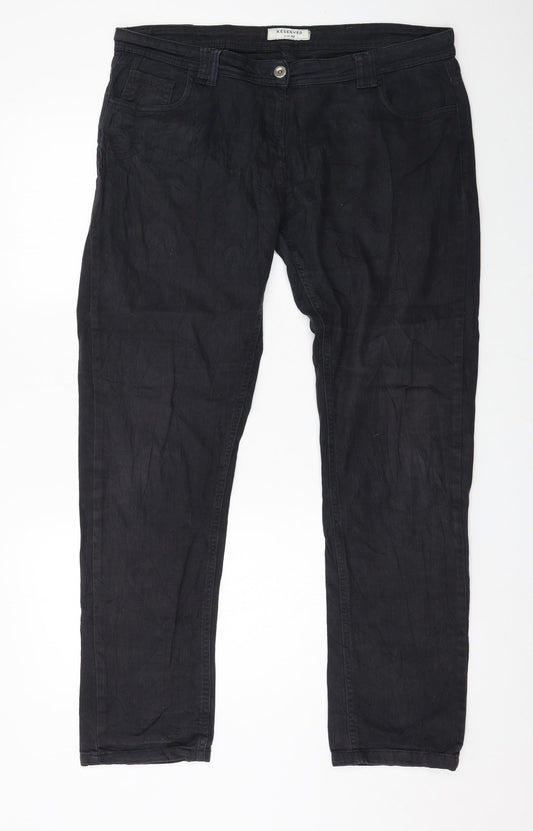 Womens UK Size 14 RESERVED Regular Fit Straight Grey Jeans