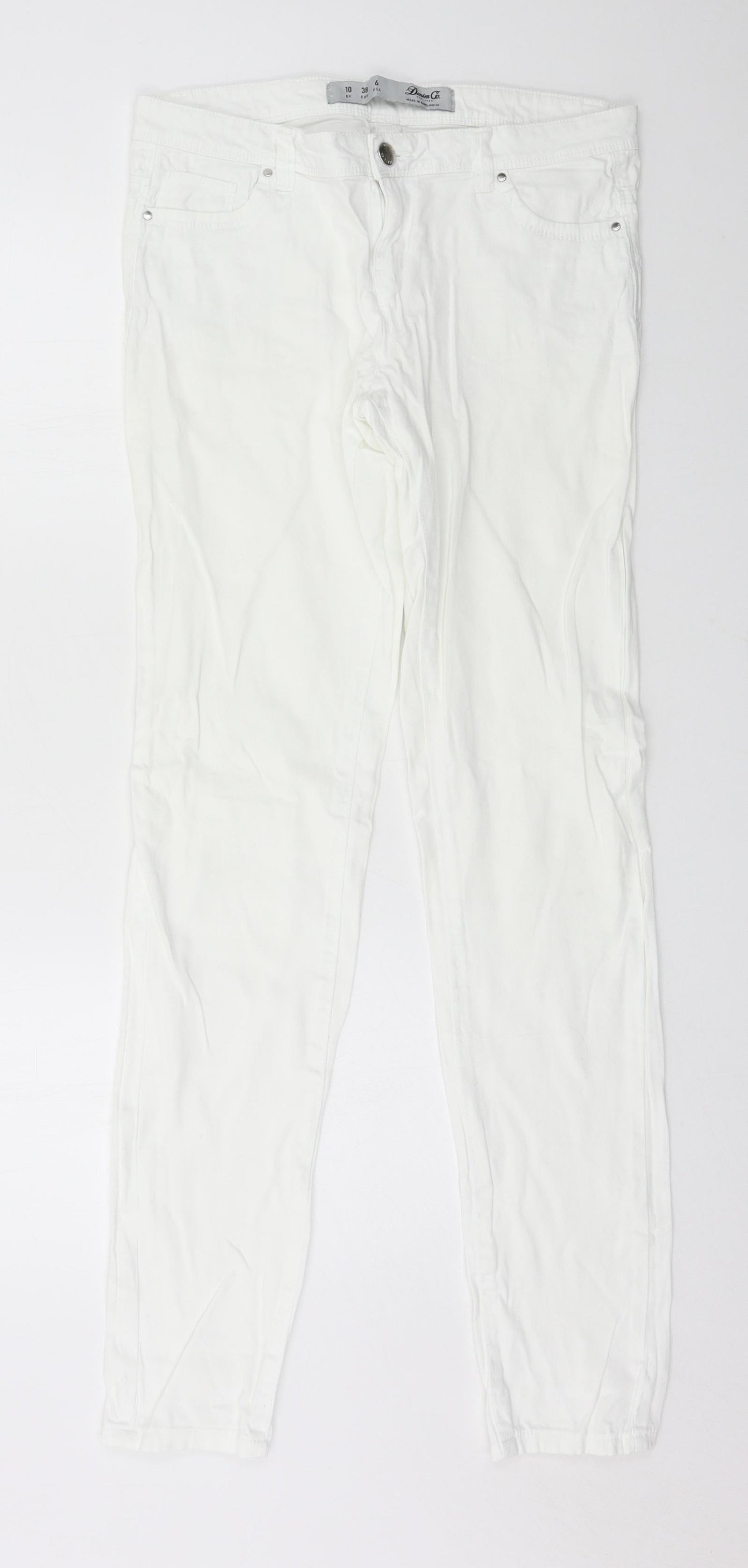 Denim & Co. Womens White  Denim Skinny Jeans Size 10 L31 in