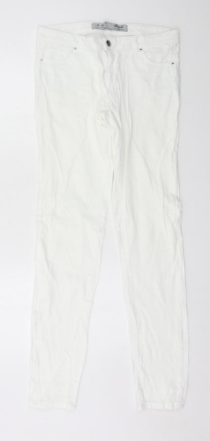 Denim & Co. Womens White  Denim Skinny Jeans Size 10 L31 in