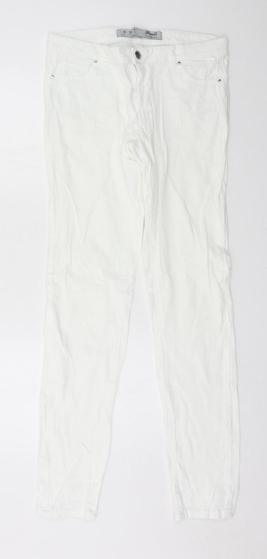 Denim & Co. Womens White  Denim Skinny Jeans Size 10 L31 in