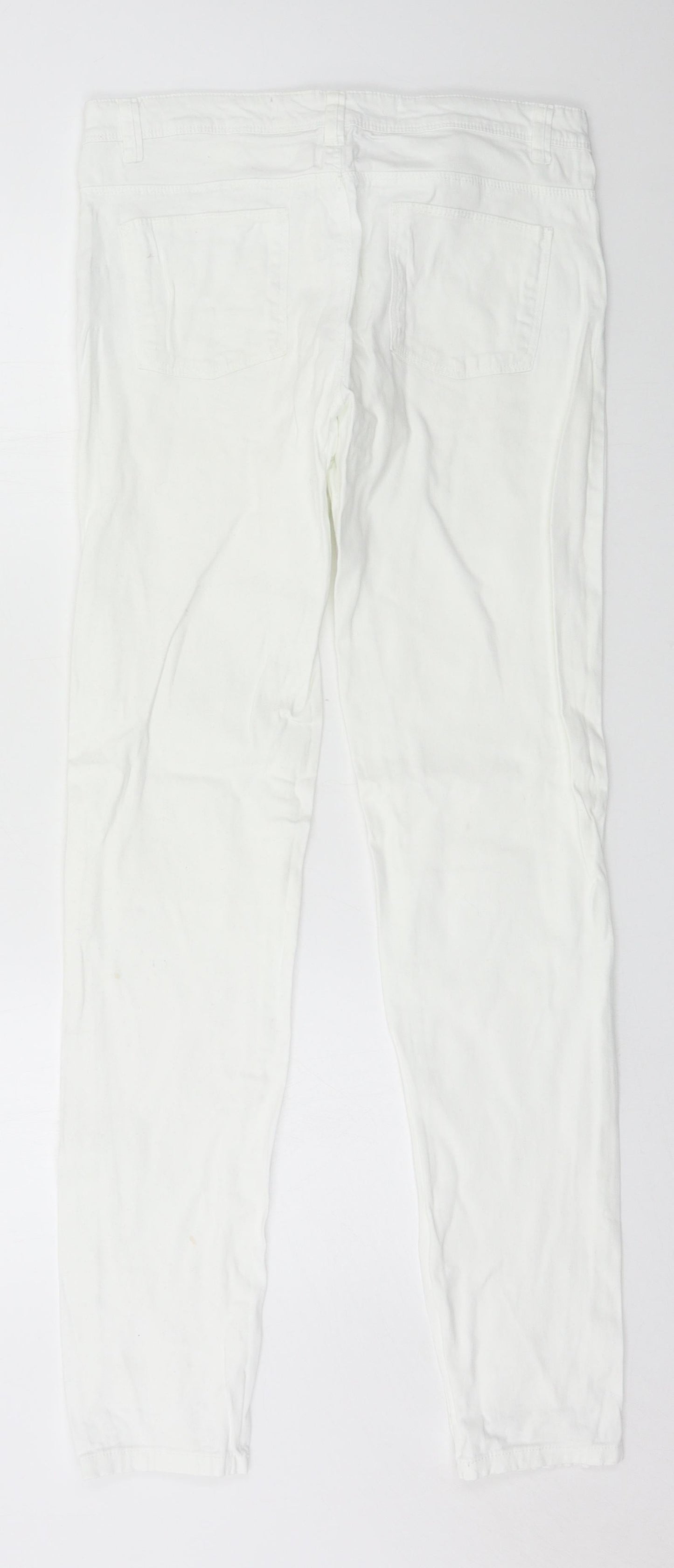 Denim & Co. Womens White  Denim Skinny Jeans Size 10 L31 in