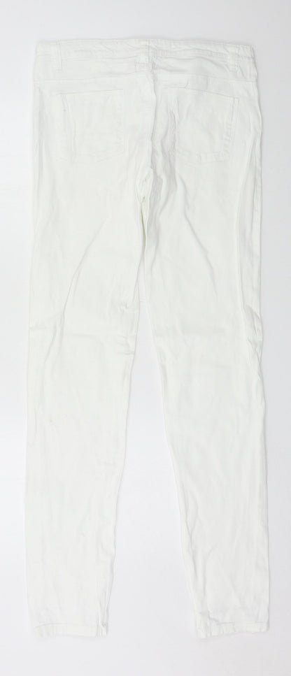 Denim & Co. Womens White  Denim Skinny Jeans Size 10 L31 in