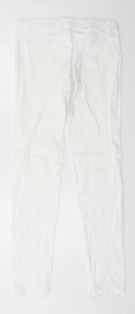 Denim & Co. Womens White  Denim Skinny Jeans Size 10 L31 in