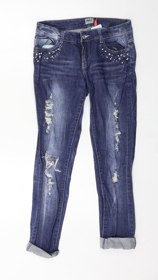 Only Womens Blue  Denim Straight Jeans Size 28 in L32 in