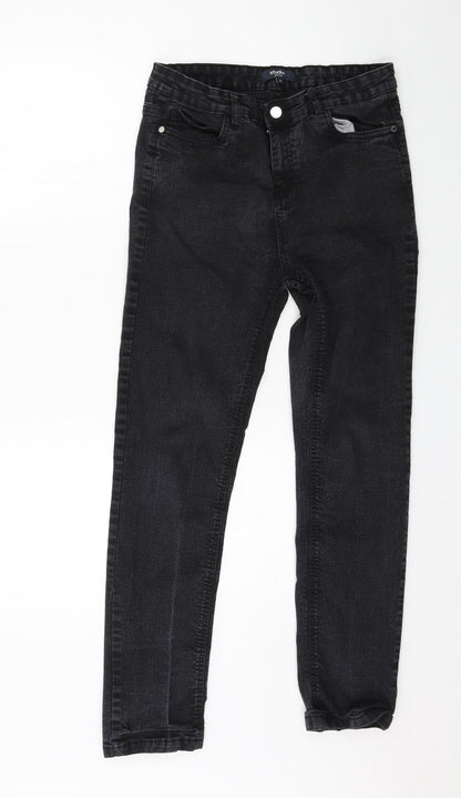 Womens UK Size 12 Studio Regular Fit Straight Grey Jeans