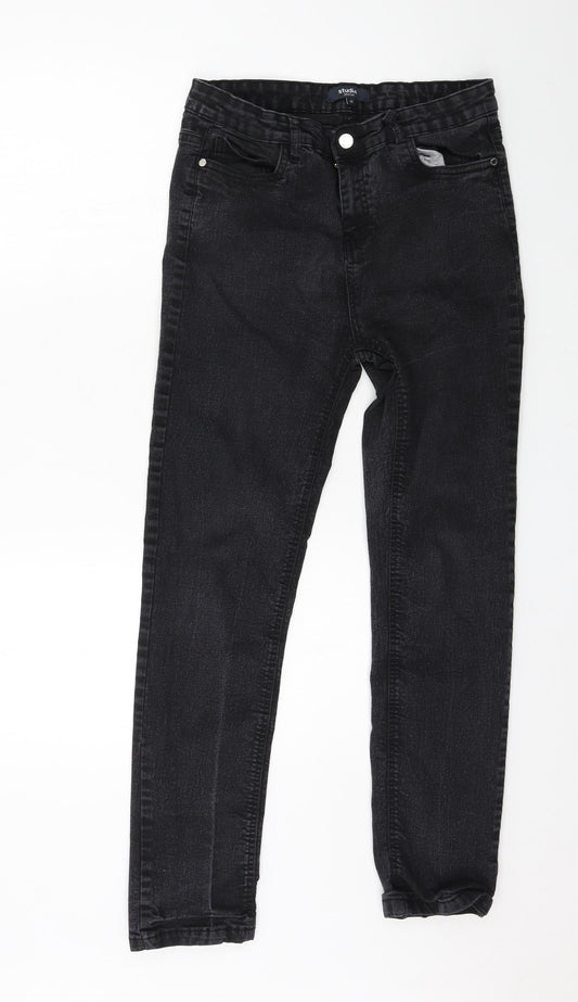 Womens UK Size 12 Studio Regular Fit Straight Grey Jeans