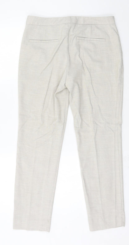 Womens UK Size 8 Zara Regular Fit  Ivory Trousers