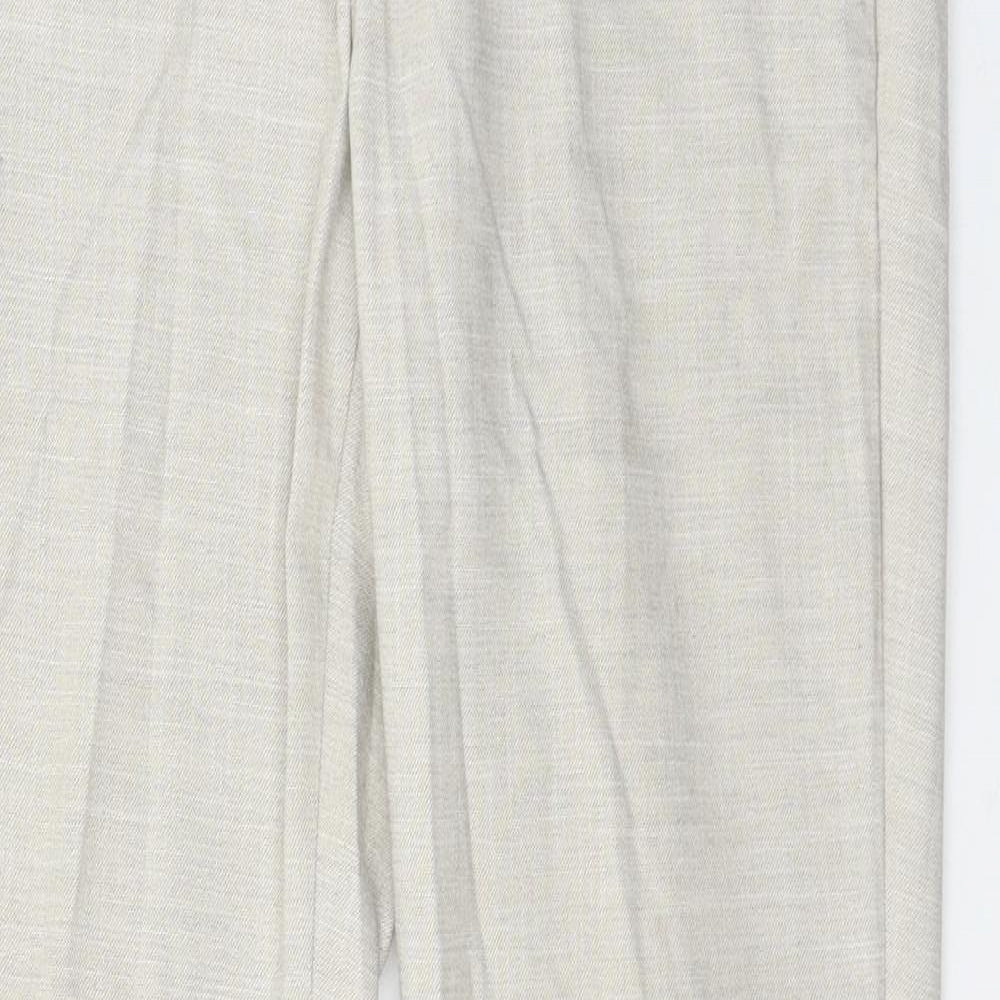 Womens UK Size 8 Zara Regular Fit  Ivory Trousers