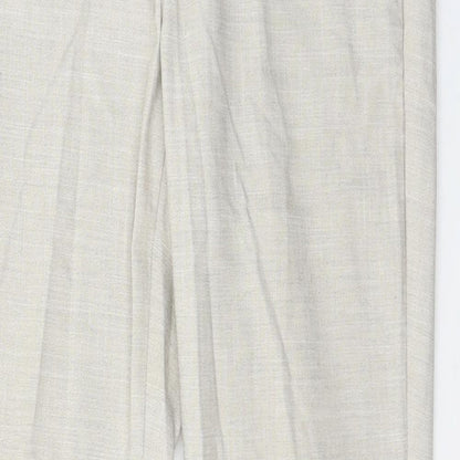 Womens UK Size 8 Zara Regular Fit  Ivory Trousers