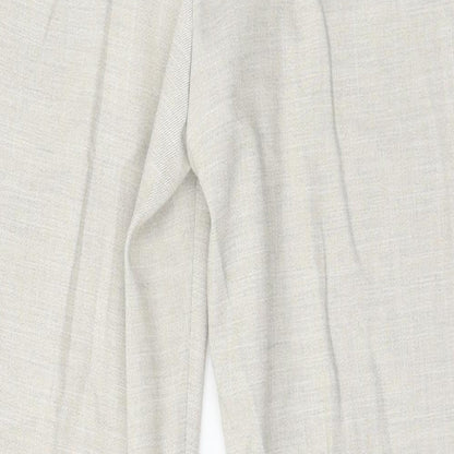 Womens UK Size 8 Zara Regular Fit  Ivory Trousers