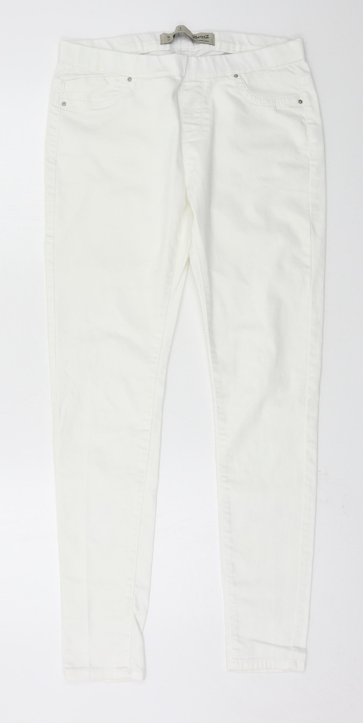 Denim & Co. Womens White  Denim Skinny Jeans Size 10 L28 in