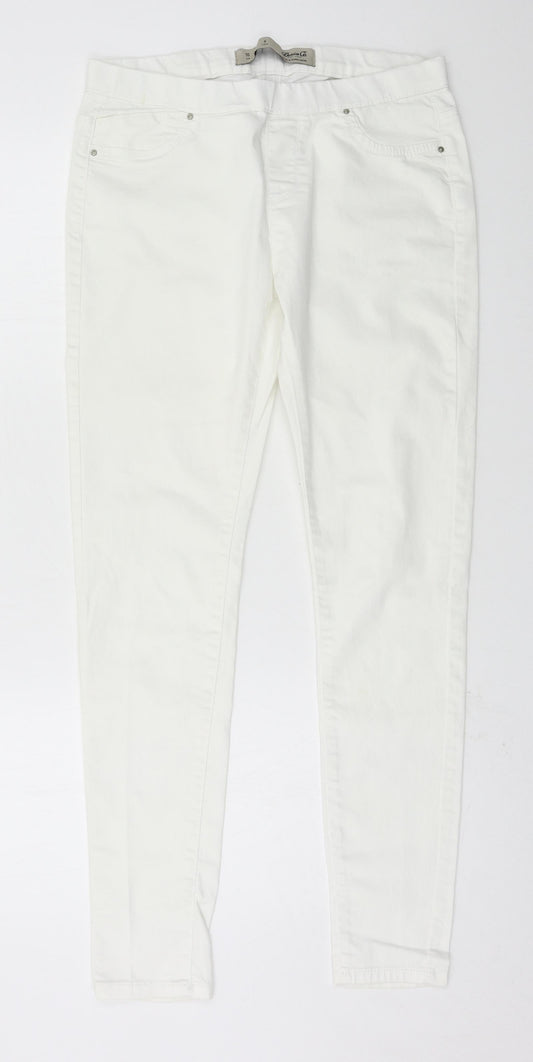 Denim & Co. Womens White  Denim Skinny Jeans Size 10 L28 in