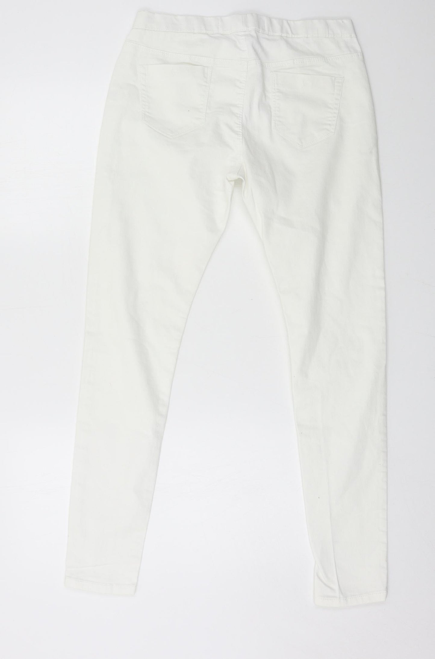 Denim & Co. Womens White  Denim Skinny Jeans Size 10 L28 in
