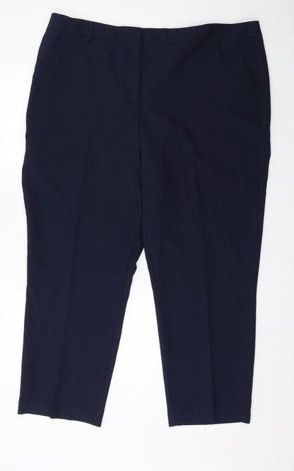 Womens UK Size 22 Peacocks Regular Fit  Blue Trousers