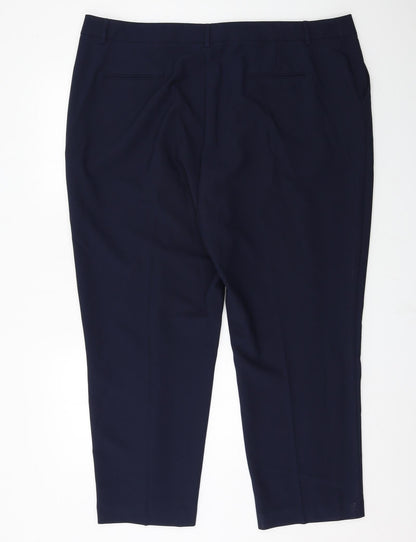Womens UK Size 22 Peacocks Regular Fit  Blue Trousers