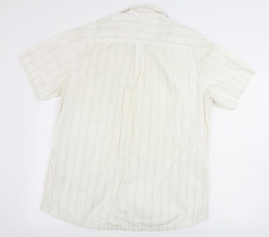 Burton Mens Ivory Striped   Polo Size L