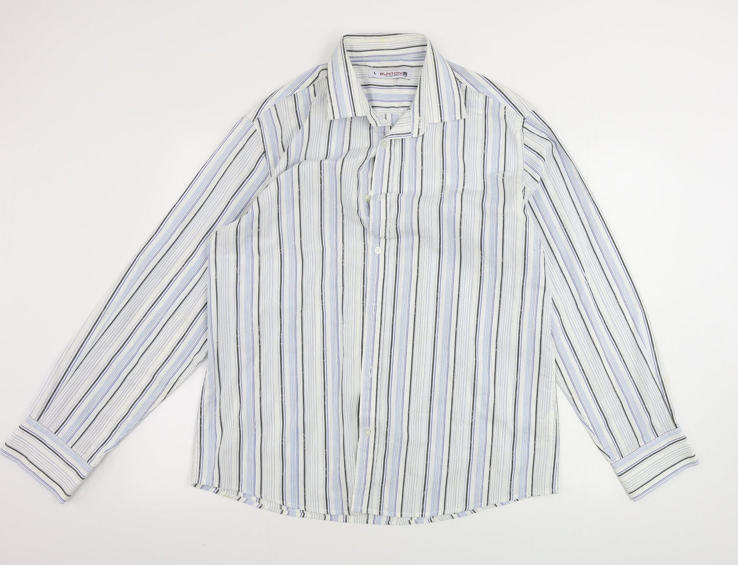 Mens UK Size L Burton White  Button-Up Long Sleeve Casual Shirt
