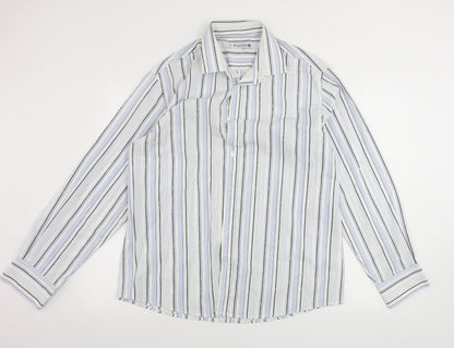 Mens UK Size L Burton White  Button-Up Long Sleeve Casual Shirt