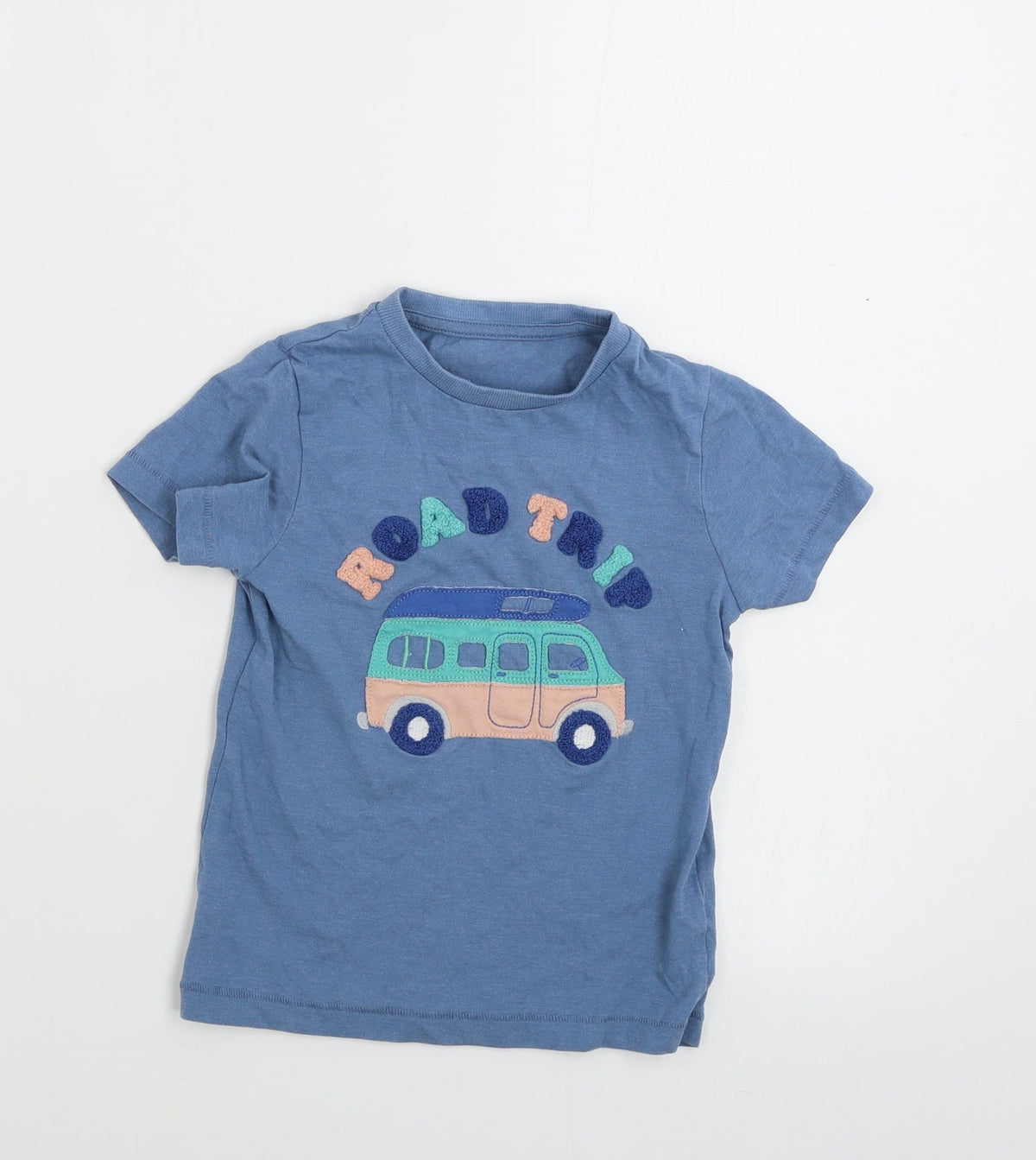 Additional front view of Marks & Spencer boys’ blue basic t-shirt, size 2, years