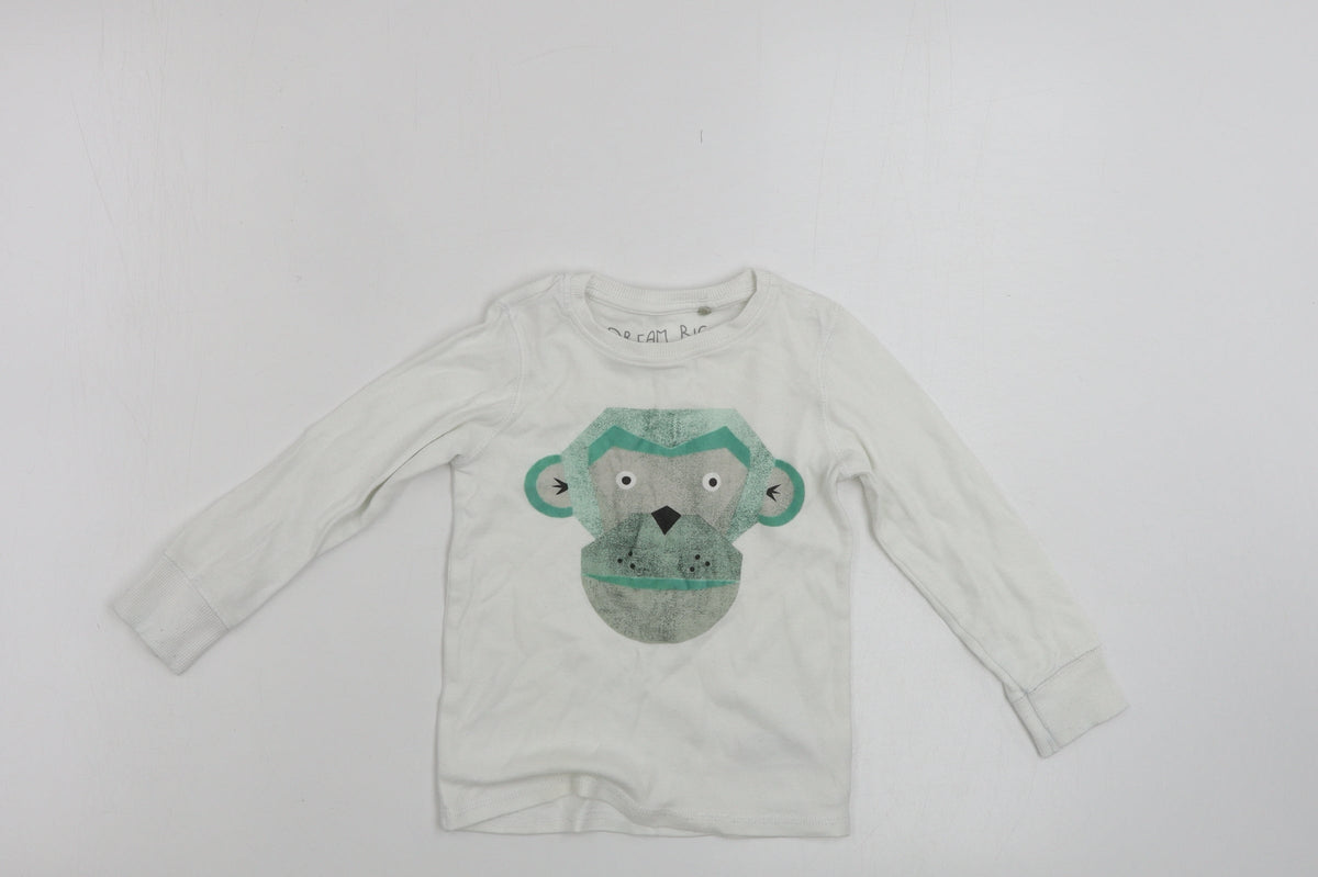 Additional front view of Next boys’ white jumper, size 2-3, years
